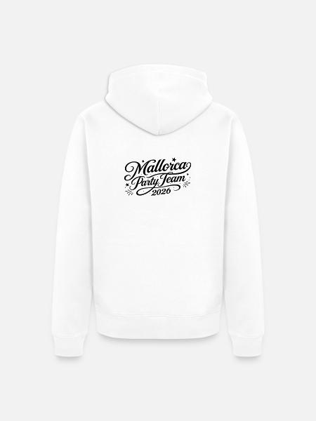 Mallorca Party Team 2026 - Unisex Premium Bio Zip Hoodie - Weiß