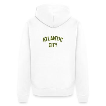 Atlantic City - Fondé en 1854 - New Jersey - États-Unis - Veste à capuche bio Premium Unisexe - blanc - Dos - Thijin (182cm)