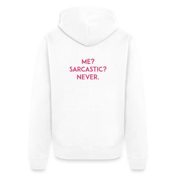 Moi ? Sarcastique ? Jamais - Veste à capuche bio Premium Unisexe - blanc - Dos - Thijin (182cm)