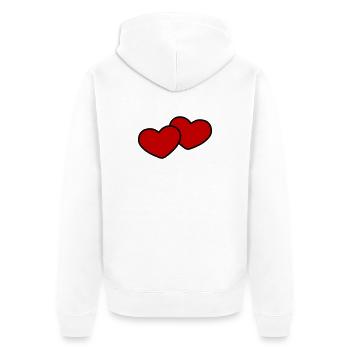 Mariage en couple Hearts - Veste à capuche bio Premium Unisexe - blanc - Dos - Thijin (182cm)
