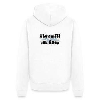 Flow with the Snow - Ski & Mountains - Unisex Premium Organic Zip Hoodie - white - Back - Thijin (182cm)