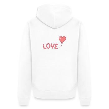 Pastell-Liebesballon-Illustration - Unisex Premium Bio Zip Hoodie - Weiß - Hinten - Thijin (182cm)