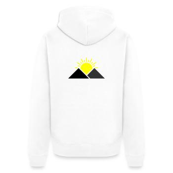 Sonne Berge Landschaft - Unisex Premium Bio Zip Hoodie - Weiß - Hinten - Thijin (182cm)