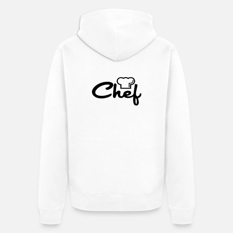 kokk - Premium økologisk unisex-hettejakke - hvit