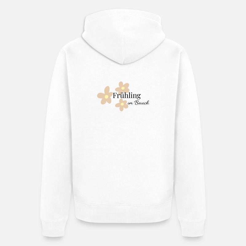 Printemps dans le ventre - Veste à capuche bio Premium Unisexe - blanc