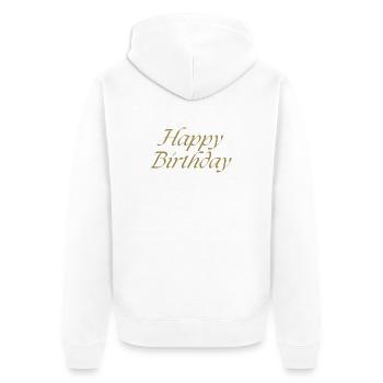 Bon anniversaire - Veste à capuche bio Premium Unisexe - blanc - Dos - Thijin (182cm)