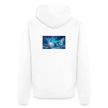 Polar Auroras and Whale - Unisex Premium Organic Zip Hoodie - white - Back - Thijin (182cm)
