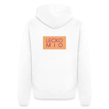 Lecko Mio  - Unisex Premium Bio Zip Hoodie - Weiß - Hinten - Thijin (182cm)