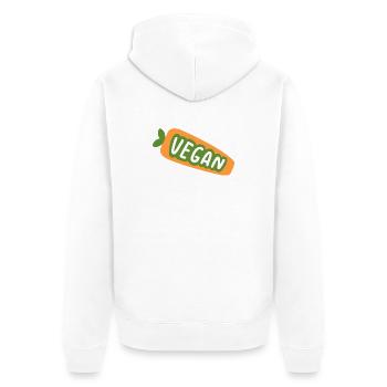 Chemise végane design végétal mignonne végétarien - Veste à capuche bio Premium Unisexe - blanc - Dos - Thijin (182cm)