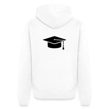 Graduation Cap Absolvent Logo - Unisex Premium Bio Zip Hoodie - Weiß - Hinten - Thijin (182cm)