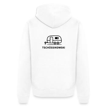 Tschüssikowski Camping Urlaub Wohnwagen Ferien - Unisex Premium Bio Zip Hoodie - Weiß - Hinten - Thijin (182cm)