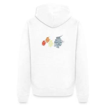 Dessin vintage en ruche - Veste à capuche bio Premium Unisexe - blanc - Dos - Thijin (182cm)
