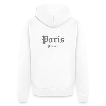 Paris France Gothique - Veste à capuche bio Premium Unisexe - blanc - Dos - Thijin (182cm)