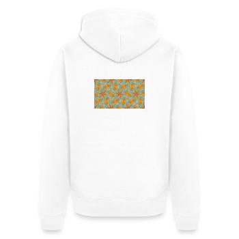 Kaleidoscope Autumn Tide - Unisex Premium Organic Zip Hoodie - white - Back - Thijin (182cm)