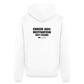 ERREUR 404 : Motivation non trouvée | Faute minimale de frappe - Veste à capuche bio Premium Unisexe - blanc - Dos - Thijin (182cm)