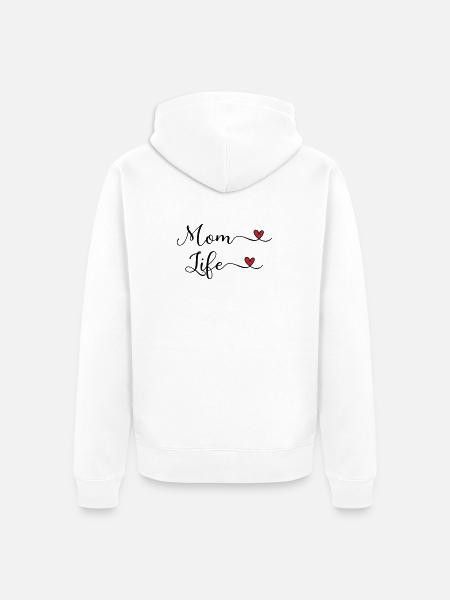 Mom Life - Unisex Premium Bio Zip Hoodie - Weiß