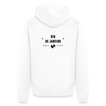 Rio De Janeiro Coordinates Earth - Unisex Premium Organic Zip Hoodie - white - Back - Thijin (182cm)