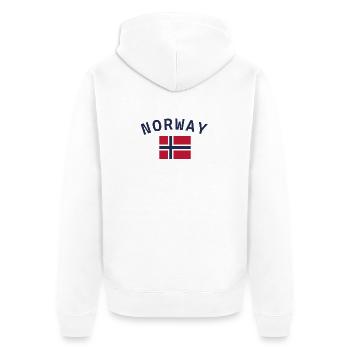 Norwegen - Unisex Premium Bio Zip Hoodie - Weiß - Hinten - Thijin (182cm)