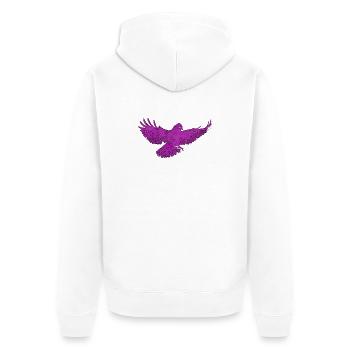 Oiseau de proie en vol, de couleur différente - Veste à capuche bio Premium Unisexe - blanc - Dos - Thijin (182cm)