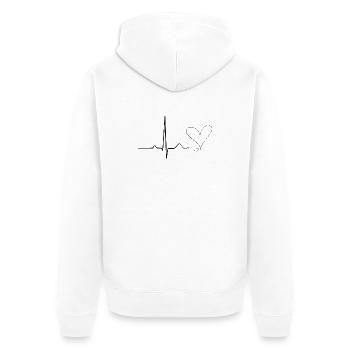 Love Heartbeat | T-shirt Heartbeat Love - Veste à capuche bio Premium Unisexe - blanc - Dos - Thijin (182cm)