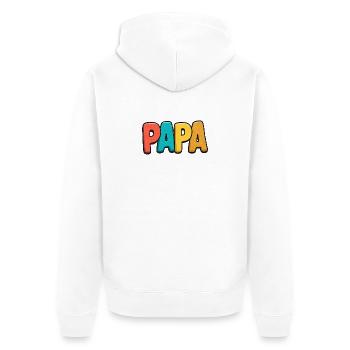 PAPA Arc-en-Ciel Pop Art - Veste à capuche bio Premium Unisexe - blanc - Dos - Thijin (182cm)