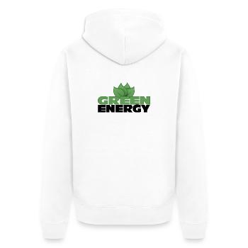 Énergie verte - Avenir durable - Veste à capuche bio Premium Unisexe - blanc - Dos - Thijin (182cm)
