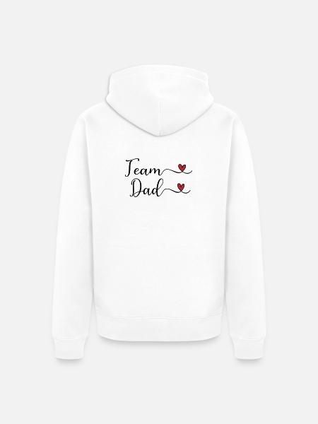 Team Dad Herz Typografie-Design - Unisex Premium Bio Zip Hoodie - Weiß