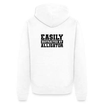Easily distracted by alligators - Unisex Premium Organic Zip Hoodie - white - Back - Thijin (182cm)