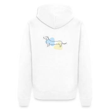Line Art Dachshund pastel - Unisex Premium Organic Zip Hoodie - white - Back - Thijin (182cm)