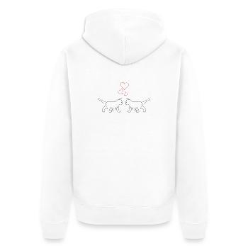 Chats amoureux - Veste à capuche bio Premium Unisexe - blanc - Dos - Thijin (182cm)