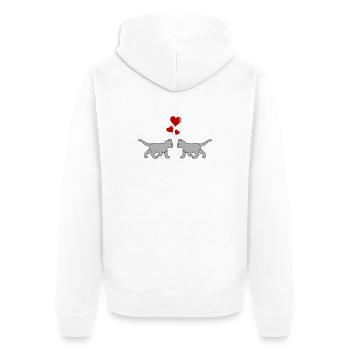 katze_verliebt_02 - Veste à capuche bio Premium Unisexe - blanc - Dos - Thijin (182cm)