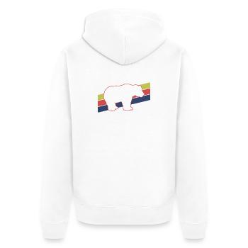 Bär Silhouette Retro Style - Unisex Premium Bio Zip Hoodie - Weiß - Hinten - Thijin (182cm)
