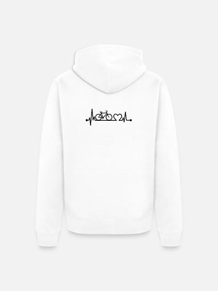 Vibrierendes Herzrad - Unisex Premium Bio Zip Hoodie - Weiß