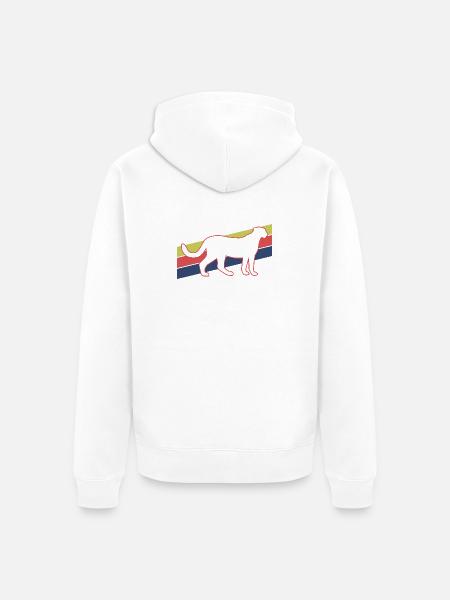 Gepard Retro Silhouette - Unisex Premium Bio Zip Hoodie - Weiß