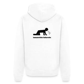 Immaterielles Kulturerbe - Unisex Premium Bio Zip Hoodie - Weiß - Hinten - Thijin (182cm)