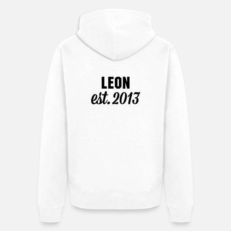 Leon est 2013 - Unisex Premium Bio Zip Hoodie - Weiß