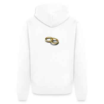 wedding rings - Unisex Premium Organic Zip Hoodie - white - Back - Thijin (182cm)