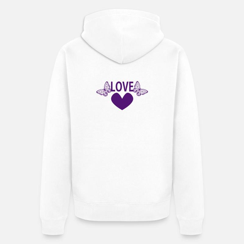 AMOUR - Veste à capuche bio Premium Unisexe - blanc