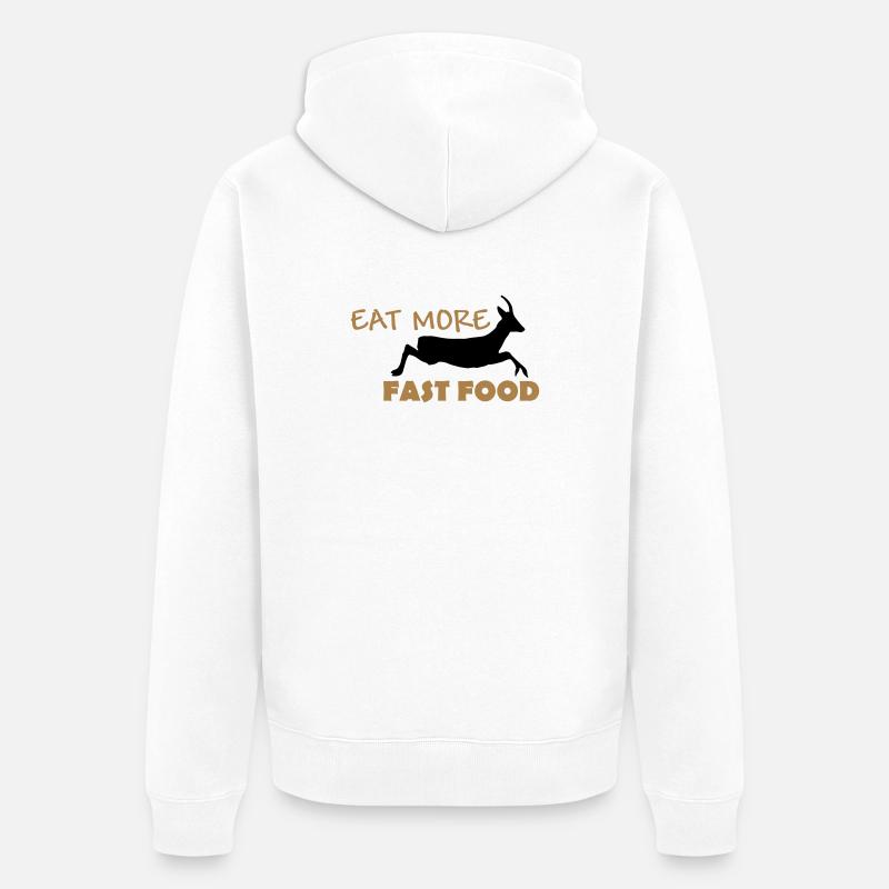 Eat more Fastfood - Unisex Premium Bio Zip Hoodie - Weiß