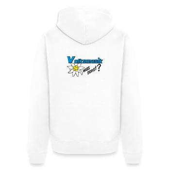 Volksmusik Edelweiß Emblem - Unisex Premium Bio Zip Hoodie - Weiß - Hinten - Thijin (182cm)
