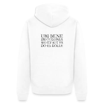 UBI BENE IBI COLONIA - Kölsch Köln Design - Unisex Premium Bio Zip Hoodie - Weiß - Hinten - Thijin (182cm)