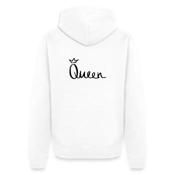 Queen - Unisex Premium Organic Zip Hoodie - white - Back - Thijin (182cm)