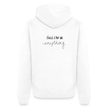 LES FILLES PEUVENT FAIRE TOUT - Veste à capuche bio Premium Unisexe - blanc - Dos - Thijin (182cm)