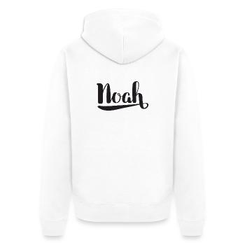 Kreativer Noah-Archetyp mit Wasser-Design - Unisex Premium Bio Zip Hoodie - Weiß - Hinten - Thijin (182cm)