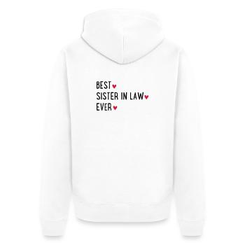 Best sister in law - Unisex Premium Bio Zip Hoodie - Weiß - Hinten - Thijin (182cm)