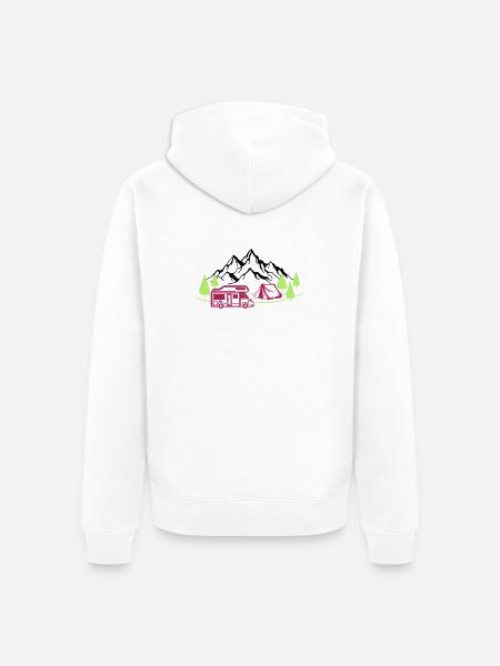Vacances à la montagne - Veste à capuche bio Premium Unisexe - blanc
