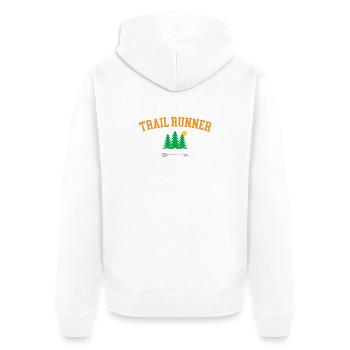 Coureur de sentier - Veste à capuche bio Premium Unisexe - blanc - Dos - Thijin (182cm)