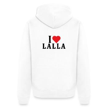 t-shirt J’adore Lalla idée cadeau t-shirt - Veste à capuche bio Premium Unisexe - blanc - Dos - Thijin (182cm)