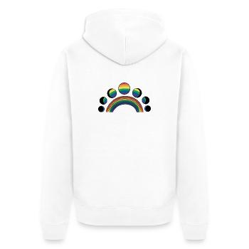 LGBT Moon Phases Moons Arcs-en-ciel - Veste à capuche bio Premium Unisexe - blanc - Dos - Thijin (182cm)