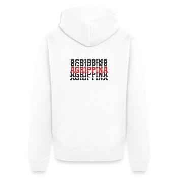Agrippina t-shirt stacked text gift t-shirt - Unisex Premium Organic Zip Hoodie - white - Back - Thijin (182cm)